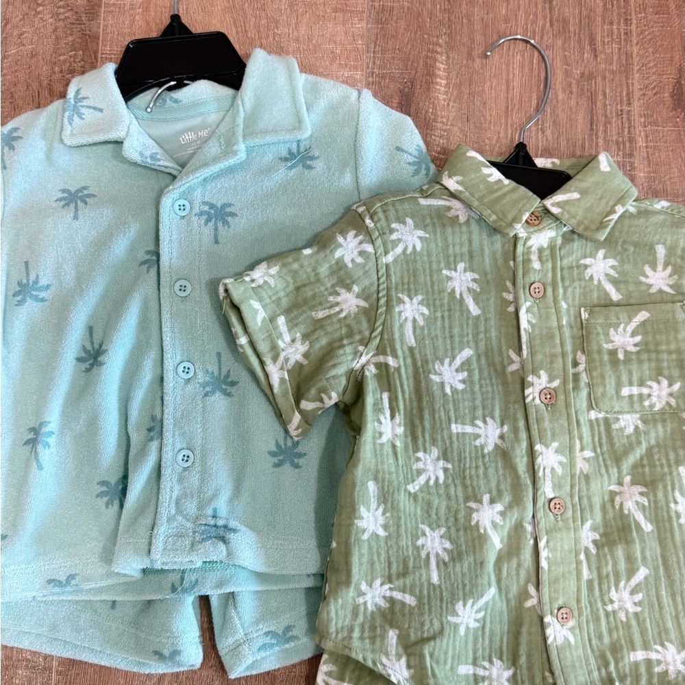 Bundle of 2 18 Months  NWT Little Me Palm Tree Pajama Set - Mint and Sage